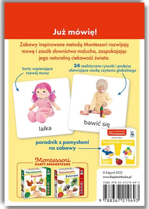 Montessori Pierwsze Słowa KARTY OBRAZKOWE 1-3