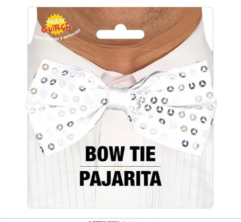 Mucha z cekinami SREBRNA 11 cm na Sylwestra i karnawał
