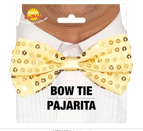 Mucha z cekinami ZŁOTA 11 cm na Sylwestra i karnawał