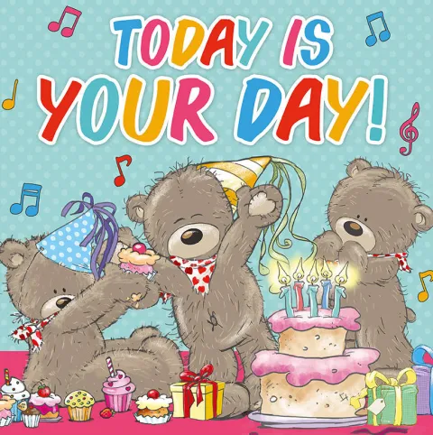 Muzyczna kartka grająco-świecąca Today is Your Day! 30x30 cm