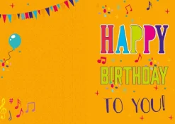 Muzyczna kartka grająco-świecąca urodzinowa Happy Birthday A4