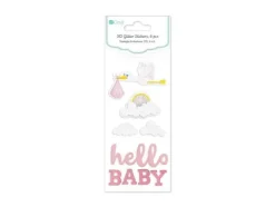 Naklejki brokatowe 3D Hello Baby 6 szt