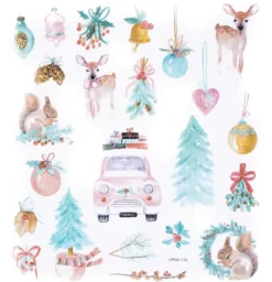 Naklejki brokatowe Świąteczne Jolly Christmas 23 szt.