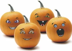 Naklejki na dynię dekoracja Halloween 4 szt.