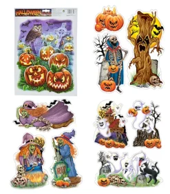 Naklejki na szybę okno XL dekoracja Halloween mix