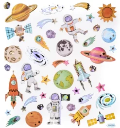 Naklejki brokatowe Kosmos Astronauta 42 szt.