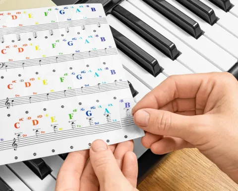 Naklejki do nauki gry na pianinie, keyboardzie, fortepianie