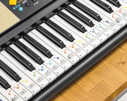 Naklejki do nauki gry na pianinie, keyboardzie, fortepianie