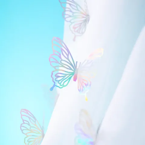 Naklejki na ścianę 3D Motyle ażurowe holograficzne srebrne 12szt.