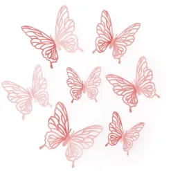 Naklejki na ścianę 3D Motyle ażurowe rose gold 12szt.