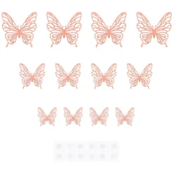 Naklejki na ścianę 3D Motyle ażurowe rose gold 12szt.