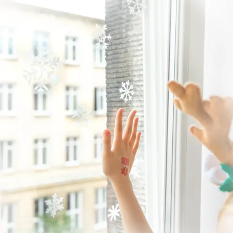 Naklejki na okno szybę Boże Narodzenie Śnieżynki 8 arkuszy