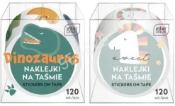 Naklejki na taśmie dla dzieci dinozaury lub jednorożce mix wzorów do wyboru
