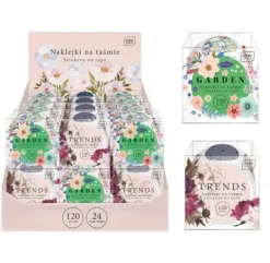 Naklejki na taśmie FLOWERS kwiatowe wzory 120 szt.