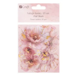 Naklejki połyskujące KWIATY folia PET 20 SZT - PINK BLUSH