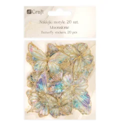 Naklejki połyskujące MOTYLE folia PET 20 SZT - MOONSTONE
