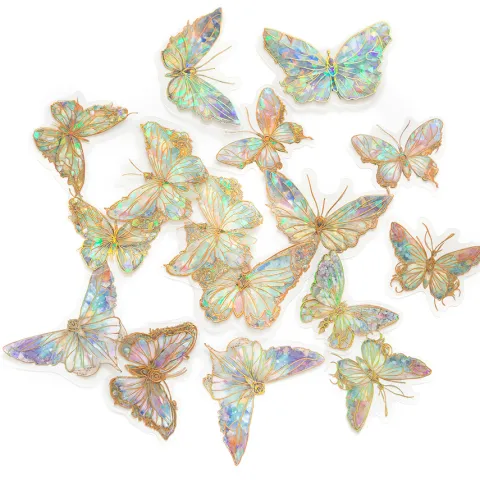 Naklejki połyskujące MOTYLE folia PET 20 SZT - MOONSTONE