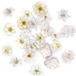 Naklejki transparentne KWIATY folia PET 30 SZT - MOONLIGHT WHITE