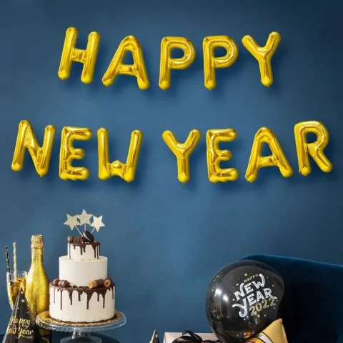 Napis HAPPY NEW YEAR balon foliowy na Sylwestra