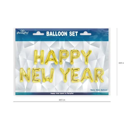 Napis HAPPY NEW YEAR balon foliowy na Sylwestra