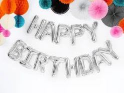 Napis z balonów HAPPY BIRTHDAY na urodziny balon foliowy