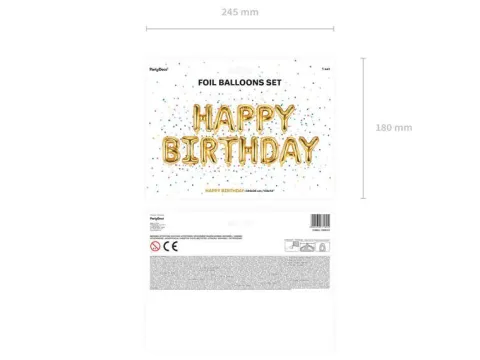 Napis z balonów HAPPY BIRTHDAY na urodziny balon foliowy