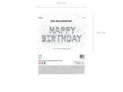 Napis z balonów HAPPY BIRTHDAY na urodziny balon foliowy