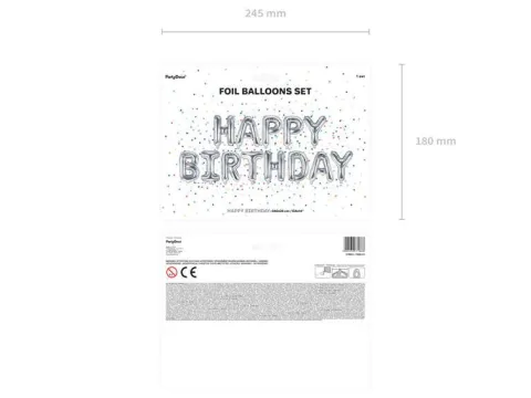 Napis z balonów HAPPY BIRTHDAY na urodziny balon foliowy
