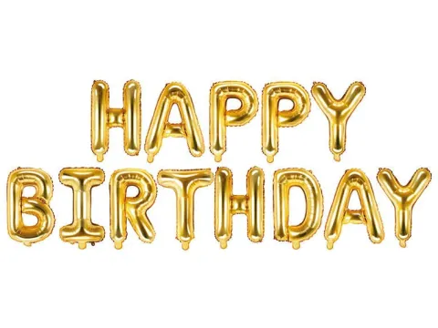 Napis z balonów HAPPY BIRTHDAY na urodziny balon foliowy