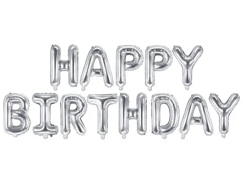 Napis z balonów HAPPY BIRTHDAY na urodziny balon foliowy