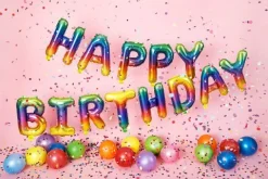 Napis z balonów HAPPY BIRTHDAY na urodziny balon foliowy