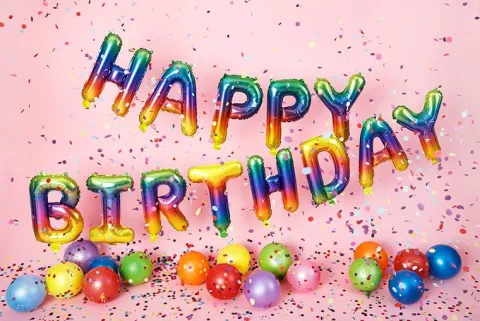 Napis z balonów HAPPY BIRTHDAY na urodziny balon foliowy