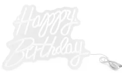 Napis LEDowy NEON - Happy Birthday biały na plexi