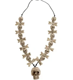 Naszyjnik czaszki i kości na Halloween