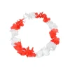 Naszyjnik kibica hawajski biało czerwony 1 szt.
