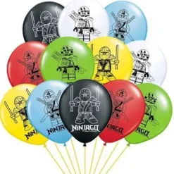 NINJAGO balony gumowe z nadrukiem 12 szt. mix