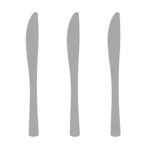 Noże plastikowe 17 cm 10 szt. złote / srebrne