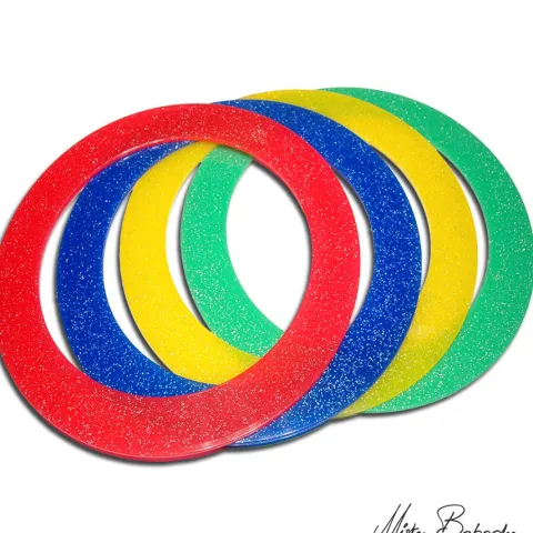 Obręcz żonglerska Glitter Brokatowa 24 cm kolor NIEBIESKA Mr Babache