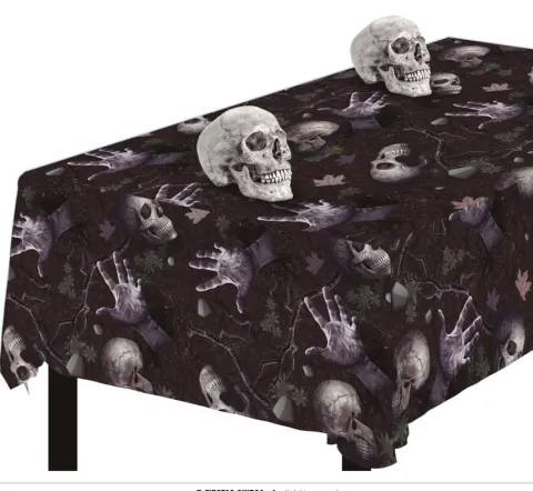 Obrus Halloween czaszki szkielet 137x274 cm