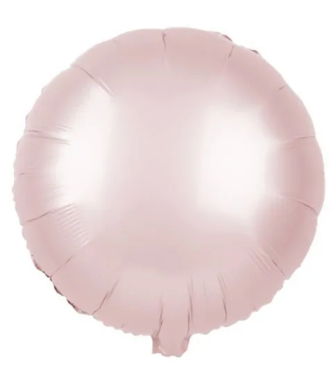 Okrągły jednokolorowy balon foliowy 18 cali MATOWY baby pink