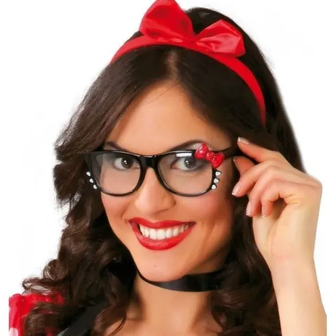 Okulary czerwone z kokardką MINNIE