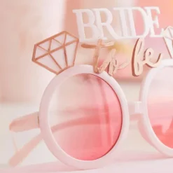 Okulary BRIDE TO BE różowe z diamentami Wieczór Panieński