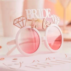 Okulary BRIDE TO BE różowe z diamentami Wieczór Panieński