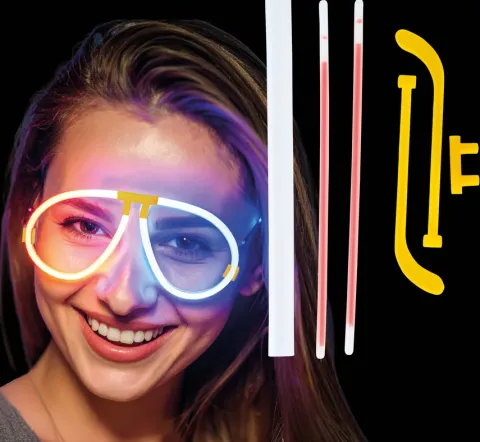 Okulary okrągłe GLOW świecące w ciemności mix kolorów