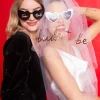 Okulary Serca Serduszka czarne "Team Bride"