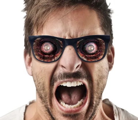 Okulary szaleńca Zombie Halloween