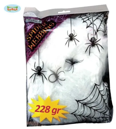 Pajęczyna BIAŁA z pająkami 228 gram