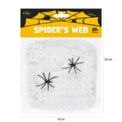 Pajęczyna biała z pająkami mini 20g Halloween