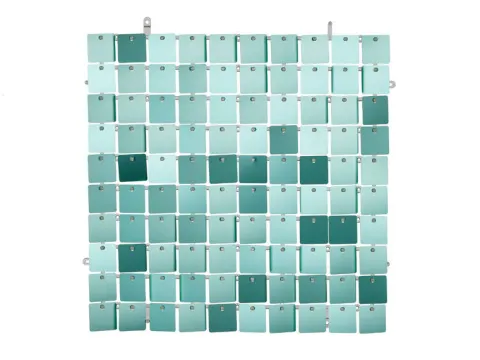 Panel cekinowy dekoracyjny ścianka kwadraty 30x30 cm - turkus