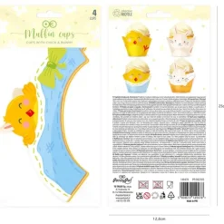 Papilotki do muffinek Kurczaczki i Zajączki 4szt. zestaw